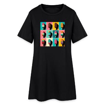 Glace sur le style Popsicle Pop Art III - Robe T-shirt Femme - noir - Devant