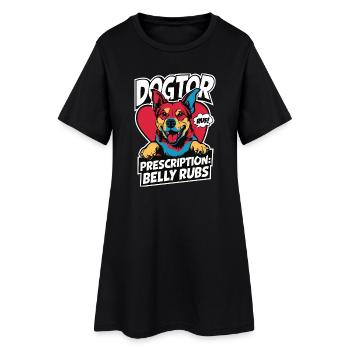 Prescription Pop Art Dogtor : Belly Crawl ! - Robe T-shirt Femme - noir - Devant