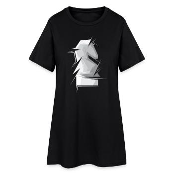 Schach Pferd abstrakt Schachfigur Verein Turnier - Frauen T-Shirt-Kleid - Schwarz - Vorne