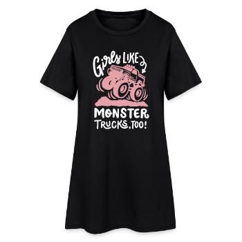 Monstertruck für Mädchen - Frauen T-Shirt-Kleid - Schwarz - Vorne