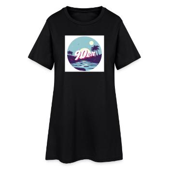 90‘s Summer - Frauen T-Shirt-Kleid - Schwarz - Vorne