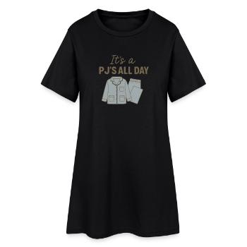 PJ’S All Day – Farniente en pyjama - Robe T-shirt Femme - noir - Devant