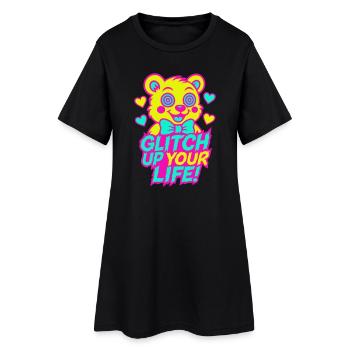 Glitch Up your Life! Motif 2 - Robe T-shirt Femme - noir - Devant