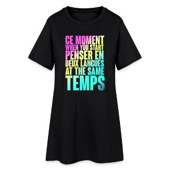 DICTON COOL POUR LES MULTILINGUES, LES INTERNATIONAUX - Robe T-shirt Femme - noir - Devant