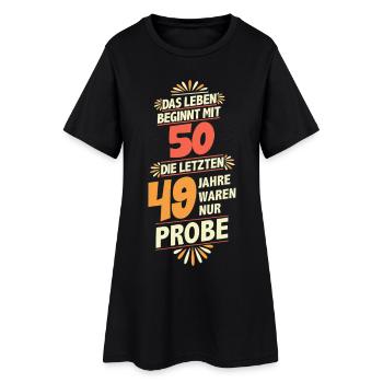Geburtstag 50. Jubiläumsdesign Geburtstagsparty  - Frauen T-Shirt-Kleid - Schwarz - Vorne