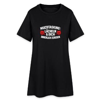 Multitâche Démonter les sourires en interne - Robe T-shirt Femme - noir - Devant