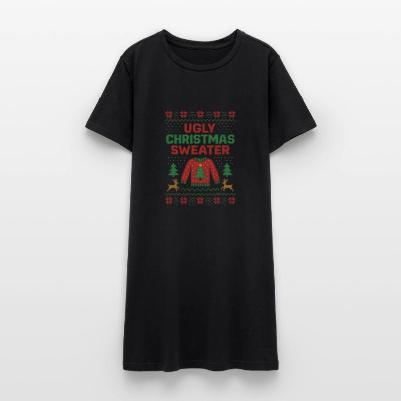 Pull de Noël moche Weihnachtspullover Hässlich Robe T-shirt Femme