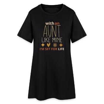Avec une tante comme la mienne, je suis prêt pour la vie – Cute Ret - Robe T-shirt Femme - noir - Devant