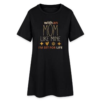 Avec une maman comme la mienne, je suis prêt pour la vie – Cute Mothe - Robe T-shirt Femme - noir - Devant