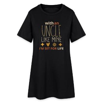 Avec un oncle comme le mien, je suis prêt pour la vie – Cool Re - Robe T-shirt Femme - noir - Devant