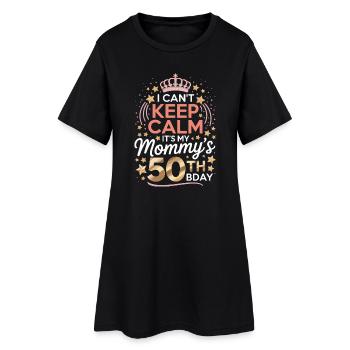 Je n’arrive pas à rester calme, ma mère a 50 ans. - Robe T-shirt Femme - noir - Devant