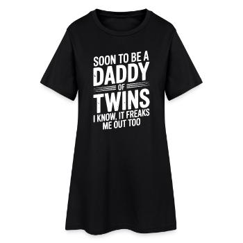Bientôt papa de jumeaux - Robe T-shirt Femme - noir - Devant