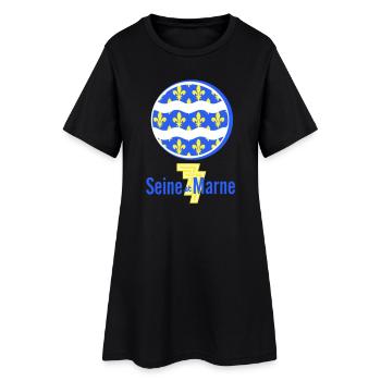 Logo seine et marne 77 - Robe T-shirt Femme - noir - Devant