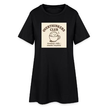 Funny Overthinkers Coffee Brain – Retro Line Art - Women’s T-Shirt Dress - black - Front