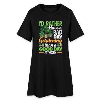 Cadeaux pour les jardins et les amoureux des plantes - Robe T-shirt Femme - noir - Devant