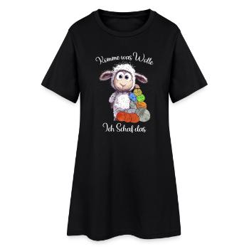 Moutons avec de la laine : je fais le jeu de mots - Robe T-shirt Femme - noir - Devant