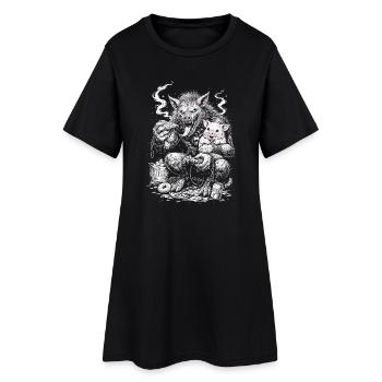 Inner couch potato - Women’s T-Shirt Dress - black - Front