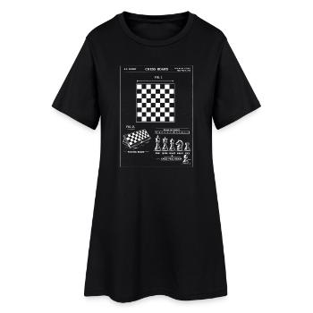 Brevet de plan d’échiquier - Robe T-shirt Femme - noir - Devant