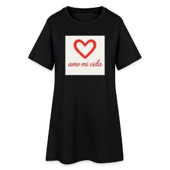 Cœur d’amour Amour Ma vie - Robe T-shirt Femme - noir - Devant