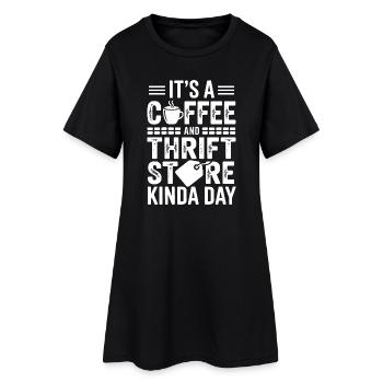 Graphique de la journée du magasin d’occasion pour café - Robe T-shirt Femme - noir - Devant