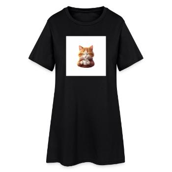 Magie du café des chatons câlins - Robe T-shirt Femme - noir - Devant