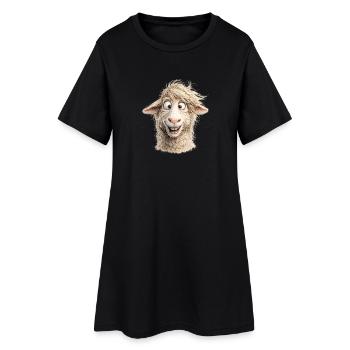 Portrait du mouton heureux - Robe T-shirt Femme - noir - Devant