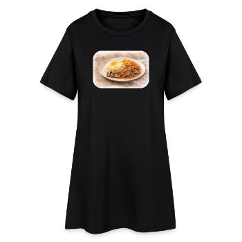 Idylle d’assiettes copieux - Robe T-shirt Femme - noir - Devant