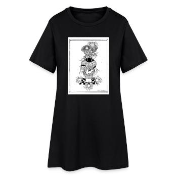 Flower_vase - Frauen T-Shirt-Kleid - Schwarz - Vorne