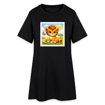 Sunny the Little Lion - Women’s T-Shirt Dress - black - Front