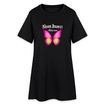 Neon Butterfly Active Now Fans Gift Idea - Women’s T-Shirt Dress - black - Front
