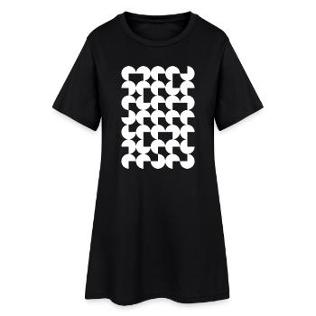 Geometric Circle Mosaic on Black - Women’s T-Shirt Dress - black - Front