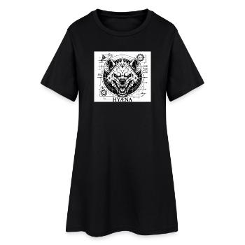 Geometrische Hyänenmaschine - Frauen T-Shirt-Kleid - Schwarz - Vorne