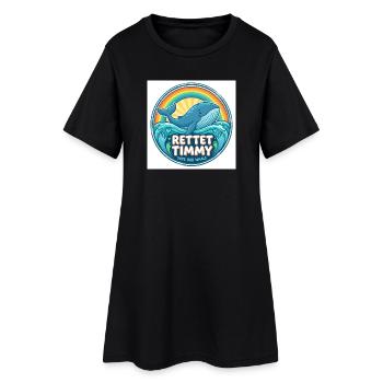 Rettet Timmy – Save Our Whale - Frauen T-Shirt-Kleid - Schwarz - Vorne
