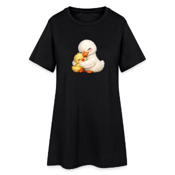 Maman canard câline son bébé - Robe T-shirt Femme - noir - Devant