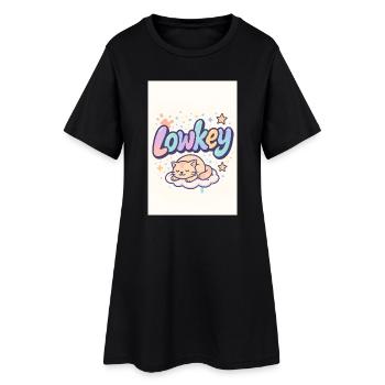Lowkey Cat Dream Cloud - Women’s T-Shirt Dress - black - Front