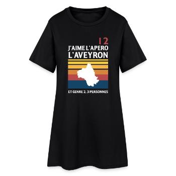 J Aime L Apero L Aveyron Et Genre 2 3 Personnes... - Robe T-shirt Femme - noir - Devant