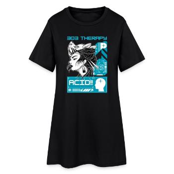 Acid Therapy - Techno Tekno House Rave Outfit - Women’s T-Shirt Dress - black - Front