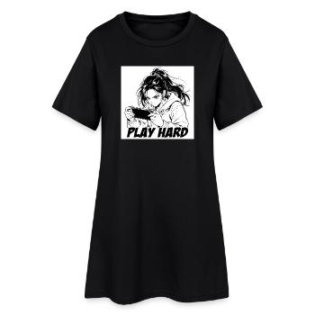 Play Hard Manga Gamer - Robe T-shirt Femme - noir - Devant