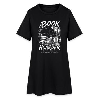 Book Hoarder: It's a Collection Cat Artwork - Women’s T-Shirt Dress - black - Front