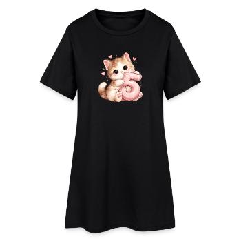 Kitten 5 Birthday - Women’s T-Shirt Dress - black - Front