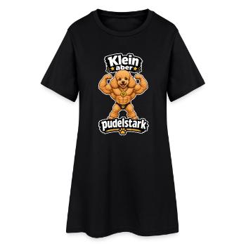 Klein aber Pudelstark! - Frauen T-Shirt-Kleid - Schwarz - Vorne