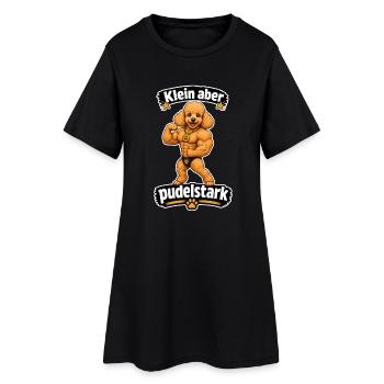 Klein aber Pudelstark - Frauen T-Shirt-Kleid - Schwarz - Vorne