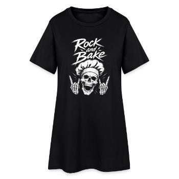 Rock Bäcker - Frauen T-Shirt-Kleid - Schwarz - Vorne