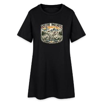 Ride More Club Retro Cycling - Frauen T-Shirt-Kleid - Schwarz - Vorne