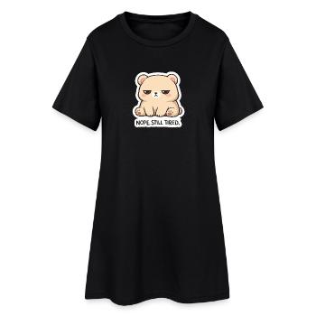 KuschelBär : Non. Toujours fatigué. - Robe T-shirt Femme - noir - Devant