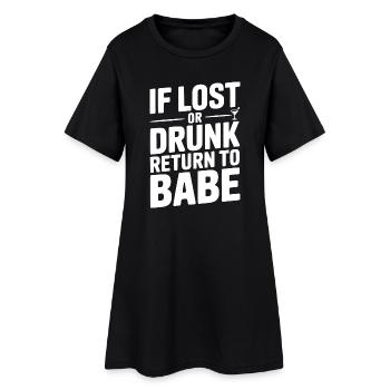 Si vous êtes perdu ou ivre, retournez à Babe - Robe T-shirt Femme - noir - Devant