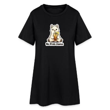 Illustration de la boisson au lama sans problème - Robe T-shirt Femme - noir - Devant