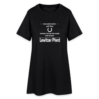 Lewitzer Pferd Geschenk - Frauen T-Shirt-Kleid - Schwarz - Vorne