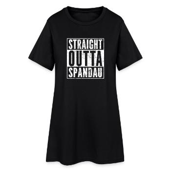 STRAIGHT OUTTA SPANDAU lustiges Berlin Shirt - Frauen T-Shirt-Kleid - Schwarz - Vorne