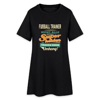 Superhelden Umhang - Fußball Trainer - RAHMENLOS - Frauen T-Shirt-Kleid - Schwarz - Vorne
